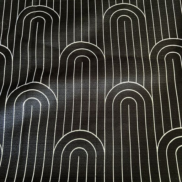 Elegant Black  And Silver Arches Art Deco Glam Polyester Shower Curtain Fun - Picture 2 of 6